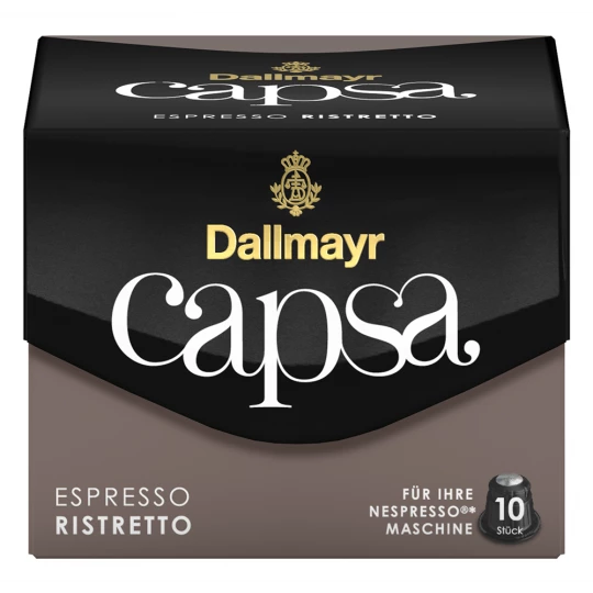 Capsa Espresso Ristretto Intensität 10 Kaffeekapseln 10ST 56G Dallmayr Capsa Espresso Ristretto Intensität 10 Kaffeekapseln 10ST 56G -Kaffee-Tee Sales dallmayr capsa ristretto grau frontal