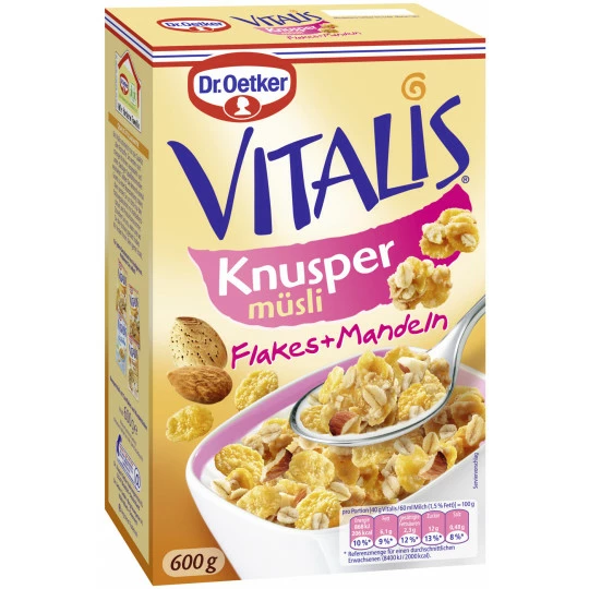 Vitalis Knusper Flakes 600G Dr. Oetker Vitalis Knusper Flakes 600G -Kaffee-Tee Sales droetker vitalis knusper flakes