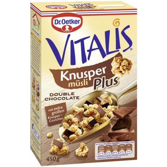 Vitalis Knusper Plus Double Chocolate 450G Dr. Oetker Vitalis Knusper Plus Double Chocolate 450G -Kaffee-Tee Sales droetker vitalis knusper plus double chocolate