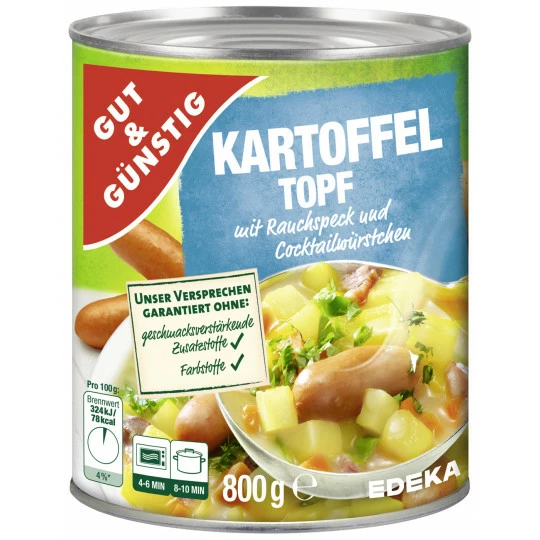 & Günstig Kartoffeltopf mit Würstchen 800G Gut & Günstig Kartoffeltopf Mit Würstchen 800G -Kaffee-Tee Sales gampampg kartofftopfmwuers800ml