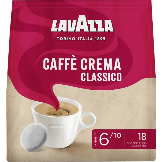Caffe Crema Classico Kaffeepads 18ST 125G LAVAZZA Caffe Crema Classico Kaffeepads 18ST 125G -Kaffee-Tee Sales lavazza classico kaffeepads 18st 125g